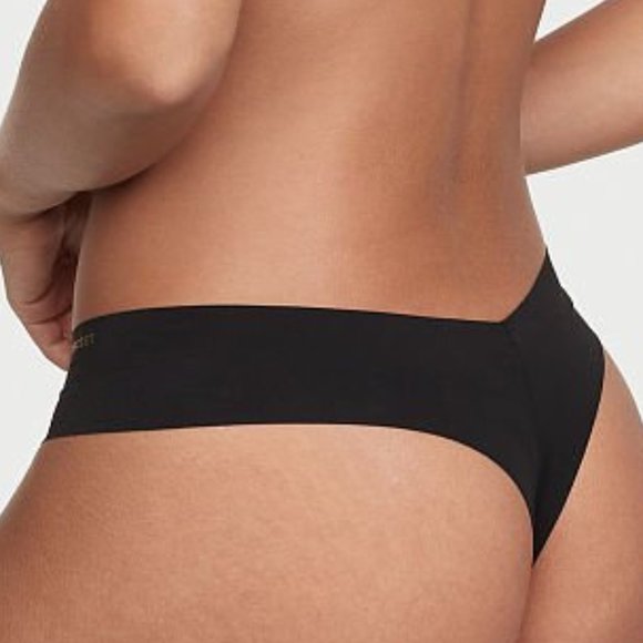VS XXL SEXY ILLUSIONS BY VICTORIA'S SECRET No-Show Thong Panty Black NWT - Picture 7 of 12